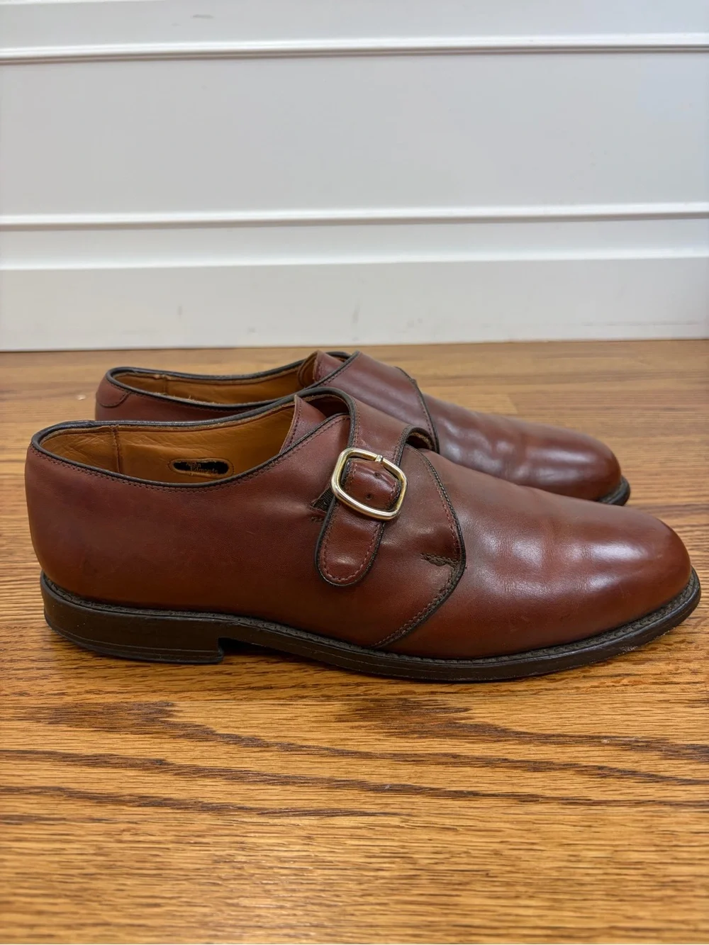 Allen Edmonds Ryder Single Monk Strap Dress Shoe Chili Leather (9.5 X-wide)